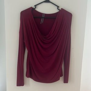 Burgundy Anthropologie shirt cowl neck